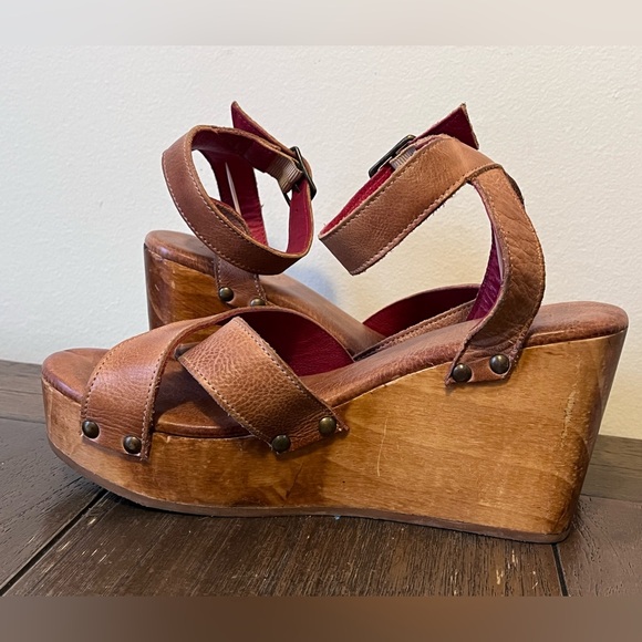 Bed Stu Grettell Wooden Wedge Sandals Womens size 9 - Picture 5 of 8